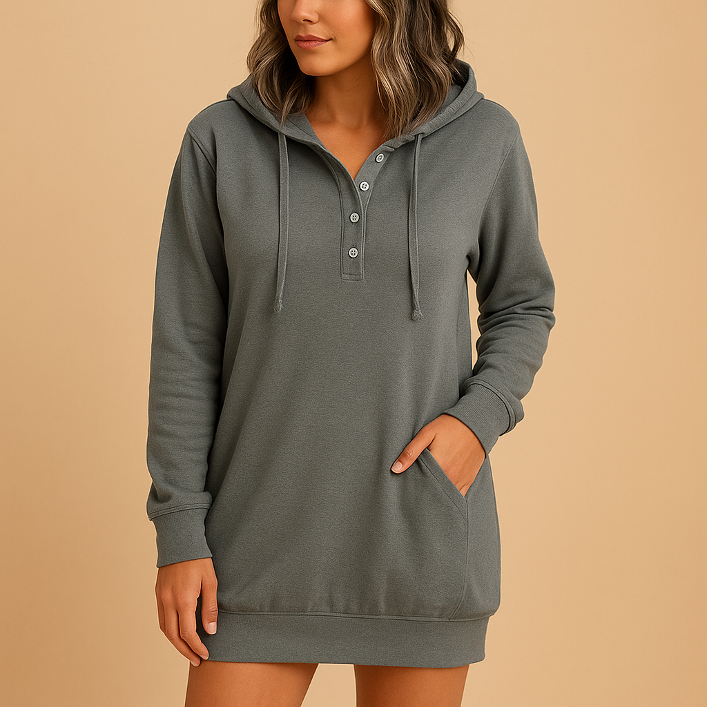 Timo | Casual hoodie-kjole med løs pasform til damer