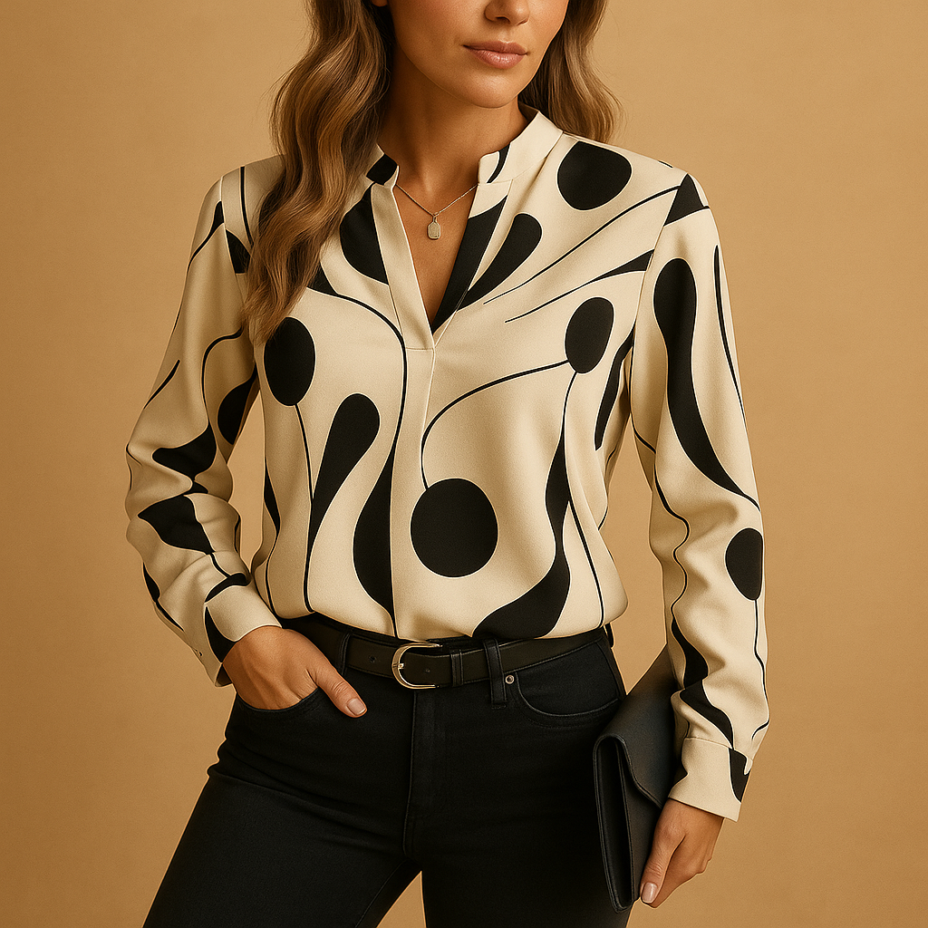 Elin | Chic bluse med print til kvinder