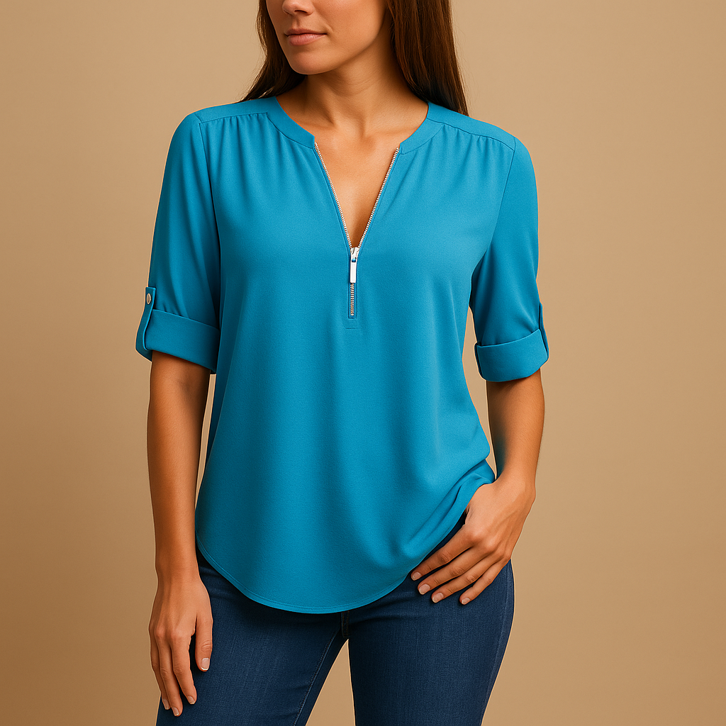 Danisha | Elegant bluse med V-hals og åndbart design til kvinder