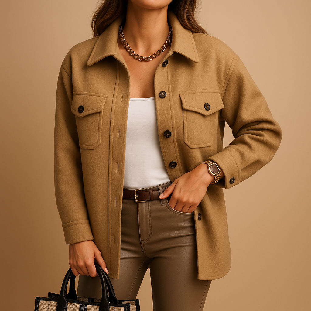 Renée | Vind- og vandtæt damejakke med krave og knapper