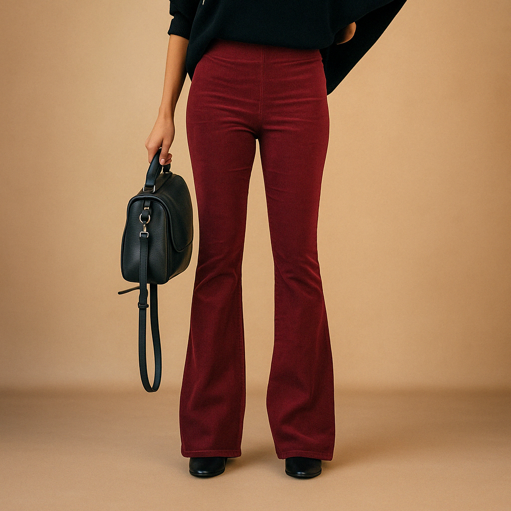 Maartje | Flared fløjlsbukser med retrolook til damer