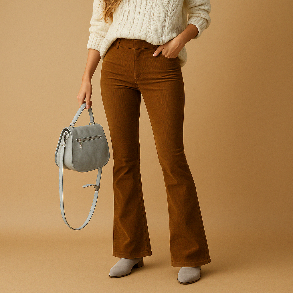 Maartje | Flared fløjlsbukser med retrolook til damer