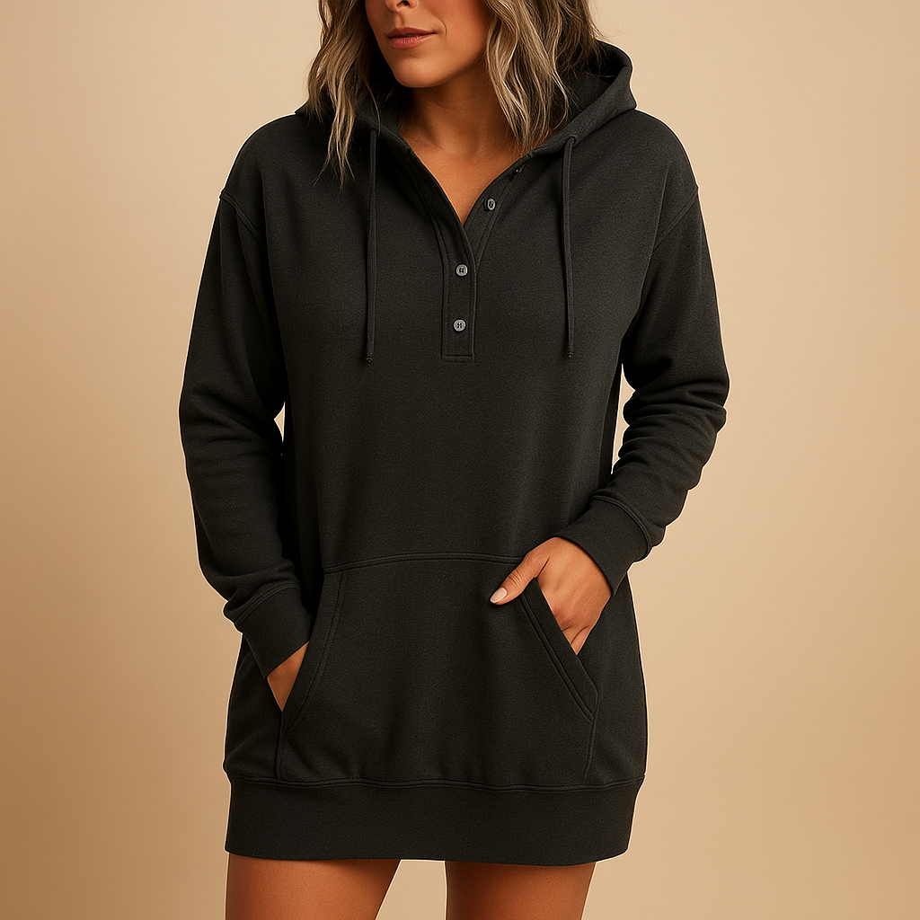 Timo | Casual hoodie-kjole med løs pasform til damer