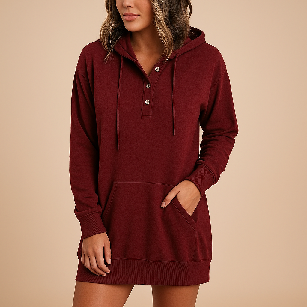 Timo | Casual hoodie-kjole med løs pasform til damer