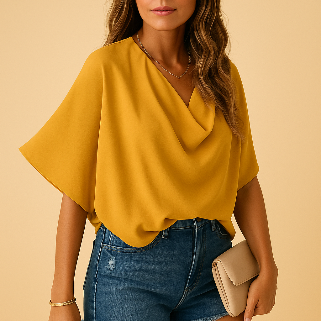 Loïs | Let chiffonbluse med flagermusærmer til kvinder