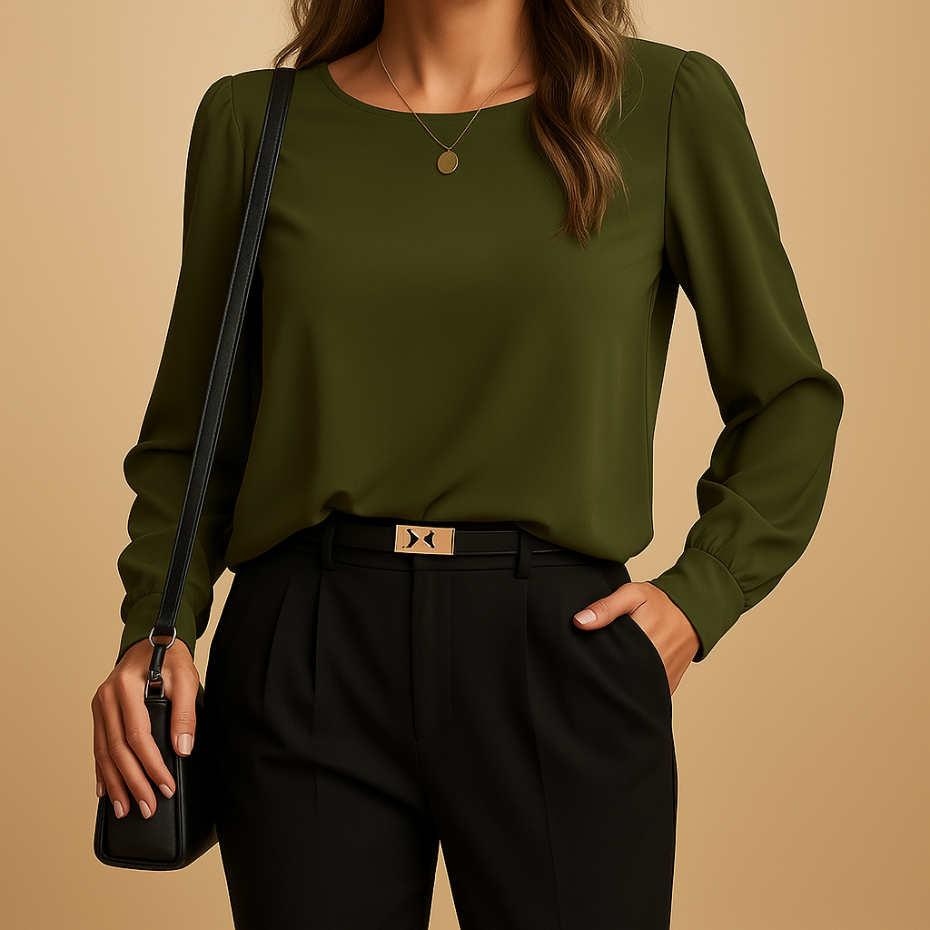 Luna | Elegant bluse med lange ærmer til kvinder