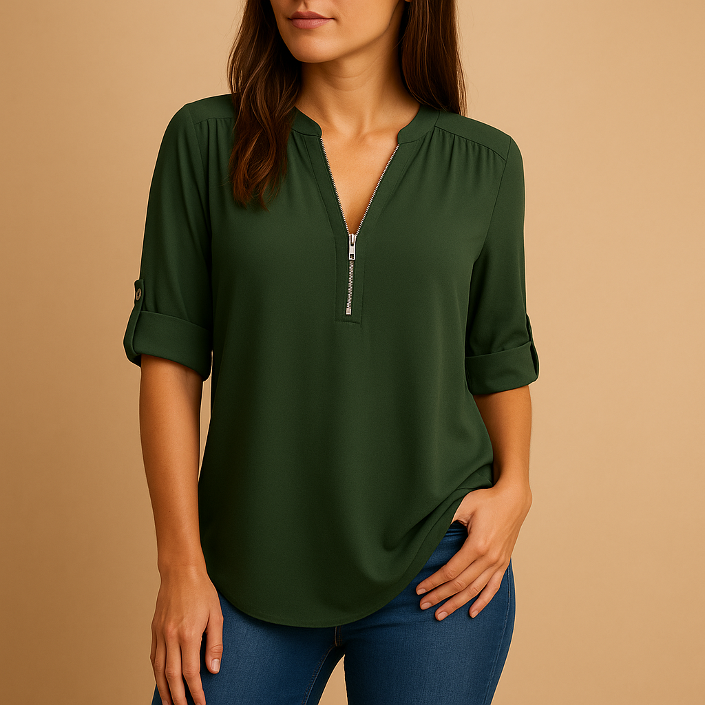 Danisha | Elegant bluse med V-hals og åndbart design til kvinder