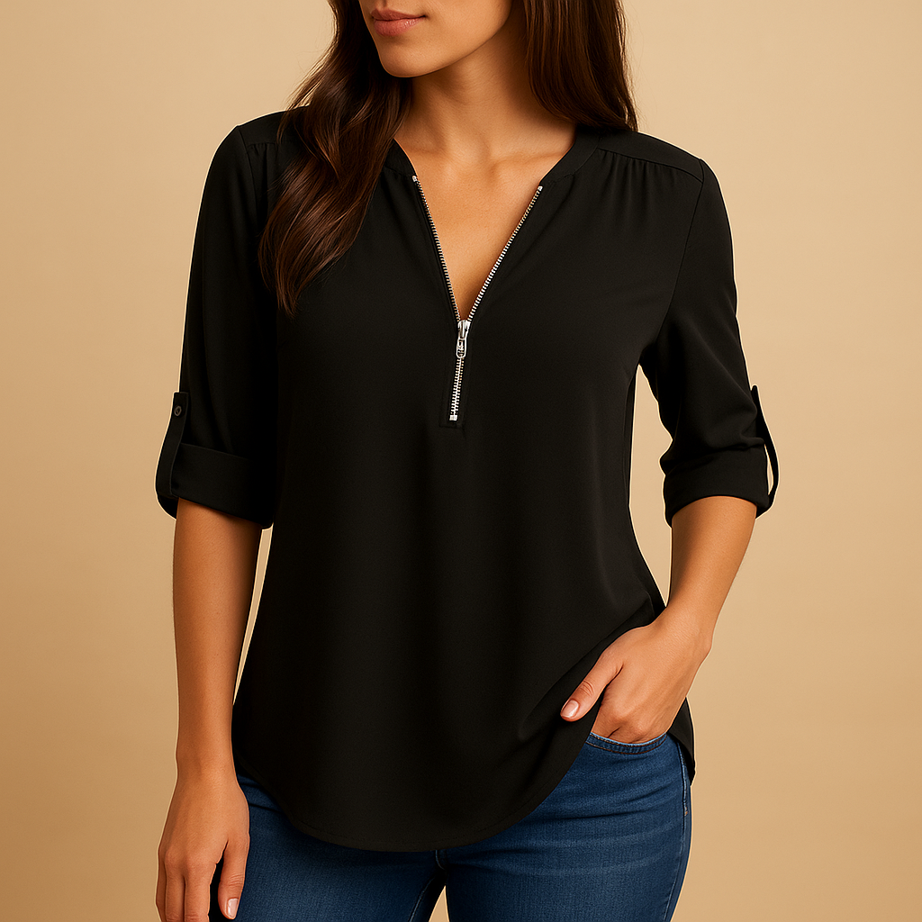 Danisha | Elegant bluse med V-hals og åndbart design til kvinder