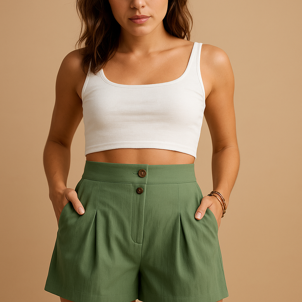 Orla | Elegant shorts med knapdetalje til damer