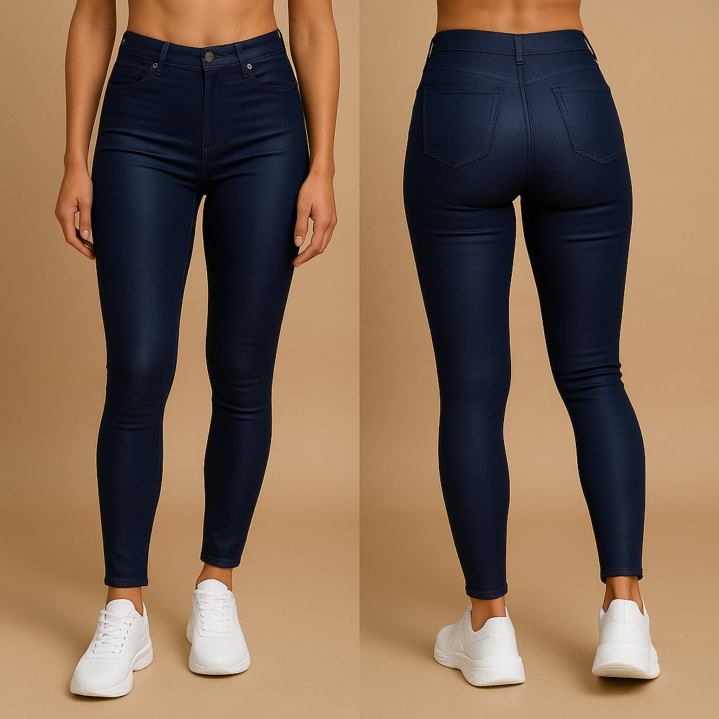 Milou | Højtaljede læderbukser med slim fit til damer