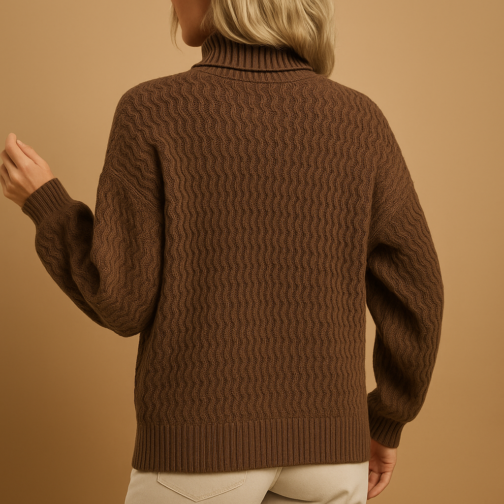 Annelies | Stilfuld strikket sweater med høj hals til damer