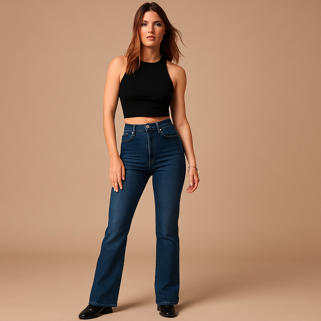 Yasmine | Flared højtaljede jeans til damer