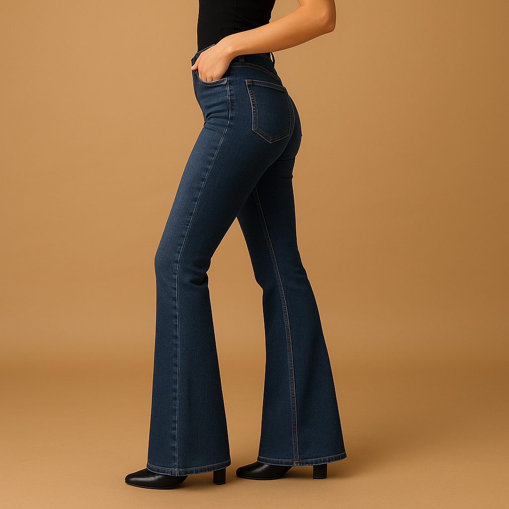 Yasmine | Flared højtaljede jeans til damer