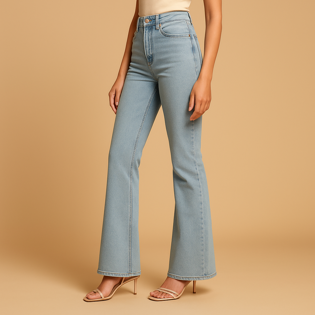Yasmine | Flared højtaljede jeans til damer